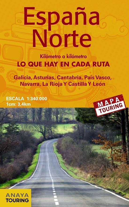 MAPA DE CARRETERAS 1:340.000 - NORTE DE ESPAÑA (DESPLEGABLE) | 9788499358642 | Galatea Llibres | Librería online de Reus, Tarragona | Comprar libros en catalán y castellano online