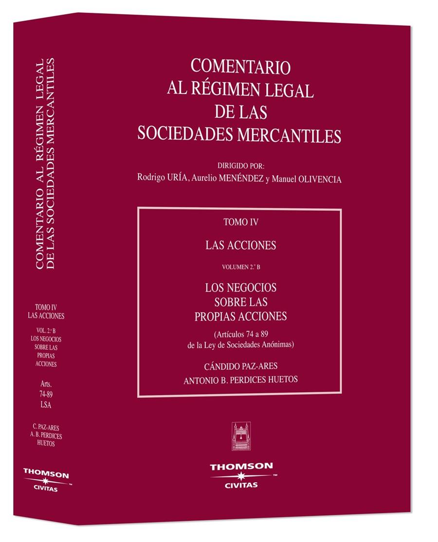 COMENTARIO AL REGIMEN LEGAL DE LAS SOCIEDADES MERCANTILES | 9788447019762 | URIA, RODRIGO | Galatea Llibres | Llibreria online de Reus, Tarragona | Comprar llibres en català i castellà online