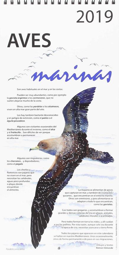 AVES MARINAS CALENDARIO 2019 | 9788409037872 | VALVERDE RUBIRALTA, RAMON | Galatea Llibres | Llibreria online de Reus, Tarragona | Comprar llibres en català i castellà online