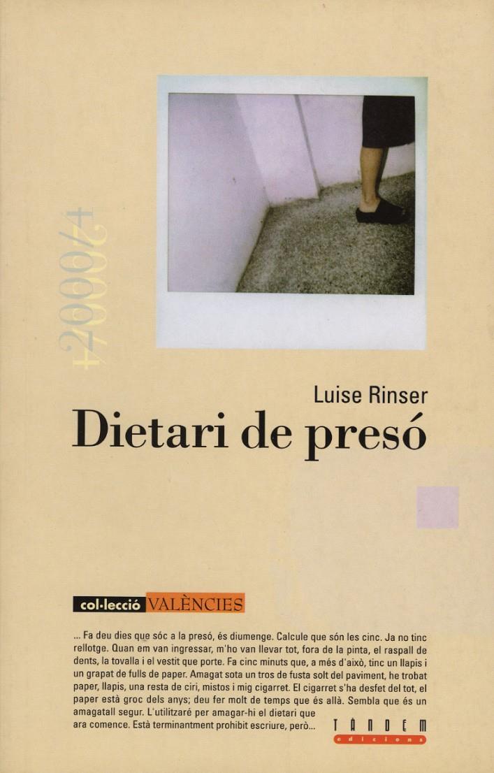 DIETARI DE PRESO | 9788481313208 | RINSER, LUISE | Galatea Llibres | Librería online de Reus, Tarragona | Comprar libros en catalán y castellano online