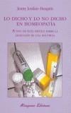 LO DICHO Y LO NO DICHO EN HOMEOPATIA | 9788478132553 | JORDAN-DESGAIN, JENNY | Galatea Llibres | Llibreria online de Reus, Tarragona | Comprar llibres en català i castellà online