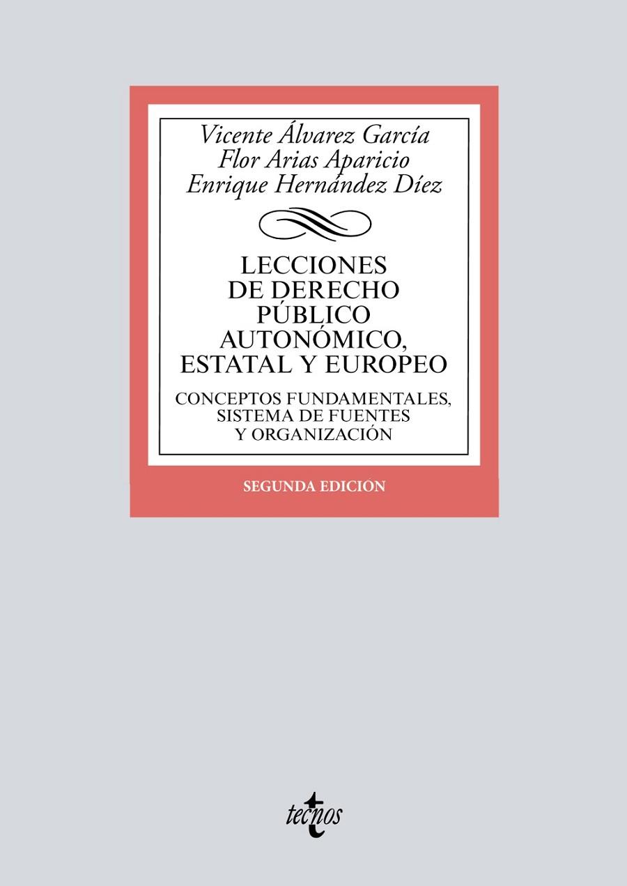 LECCIONES DE DERECHO PÚBLICO AUTONÓMICO, ESTATAL Y EUROPEO | 9788430991839 | ÁLVAREZ GARCÍA, VICENTE/ARIAS APARICIO, FLOR/HERNÁNDEZ DIEZ, ENRIQUE | Galatea Llibres | Llibreria online de Reus, Tarragona | Comprar llibres en català i castellà online