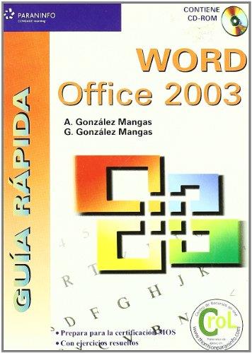 WORD OFFICE 2003. GUIA RAPIDA | 9788428328777 | GONZALEZ MANGAS, A. | Galatea Llibres | Llibreria online de Reus, Tarragona | Comprar llibres en català i castellà online