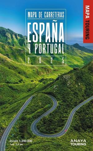 MAPA DE CARRETERAS DE ESPAÑA Y PORTUGAL 1:340.000, 2025 | 9788491588610 | ANAYA TOURING | Galatea Llibres | Librería online de Reus, Tarragona | Comprar libros en catalán y castellano online