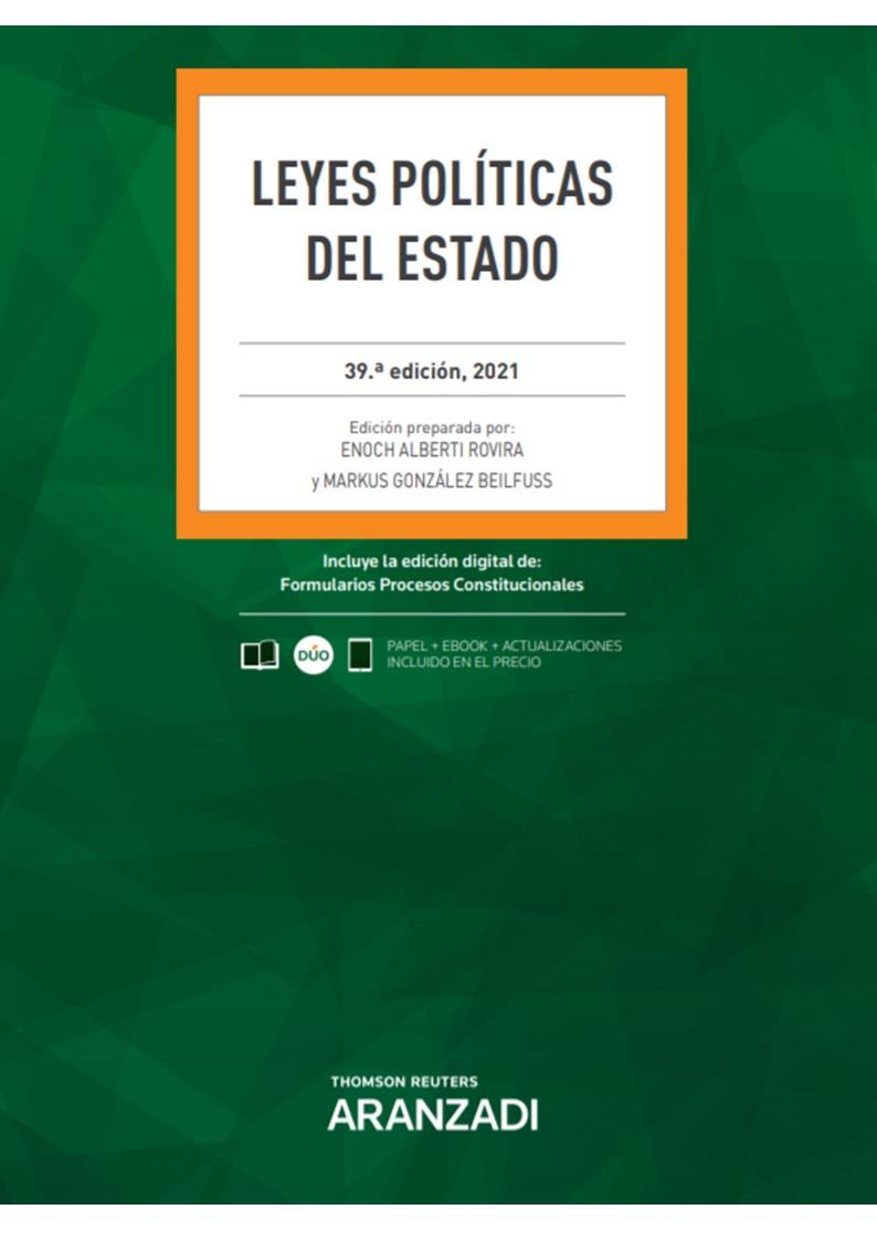 LEYES POLITICAS DEL ESTADO | 9788413905716 | ALBERTI, ENOCH | Galatea Llibres | Llibreria online de Reus, Tarragona | Comprar llibres en català i castellà online