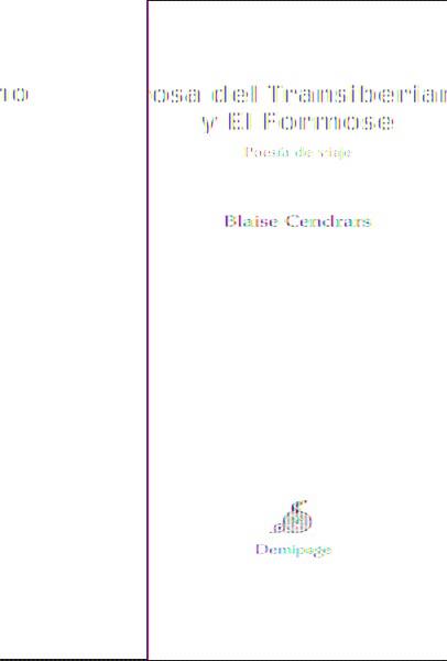 PROSA DEL TRANSIBERIANO Y EL FORMOSE | 9788493526931 | CENDRARD., BLAISE | Galatea Llibres | Llibreria online de Reus, Tarragona | Comprar llibres en català i castellà online