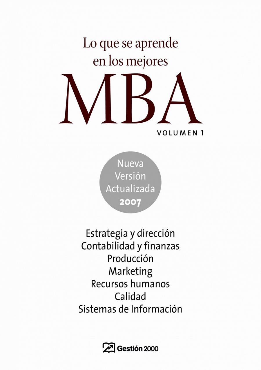 LO QUE SE APRENDE EN LOS MEJORES MBA VOL.1 | 9788496612822 | AA. VV. | Galatea Llibres | Librería online de Reus, Tarragona | Comprar libros en catalán y castellano online