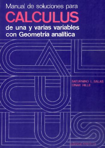 CALCULUS DE UNA Y VARIAS...., MANUAL DE SOLUCIONES    (DIP) | 9788429151275 | SALAS, SATURNINO | Galatea Llibres | Llibreria online de Reus, Tarragona | Comprar llibres en català i castellà online