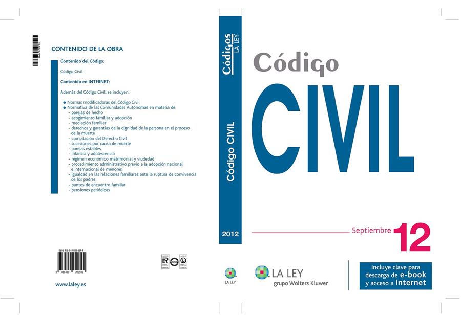 CÓDIGO CIVIL 2012 | 9788490200599 | Galatea Llibres | Llibreria online de Reus, Tarragona | Comprar llibres en català i castellà online