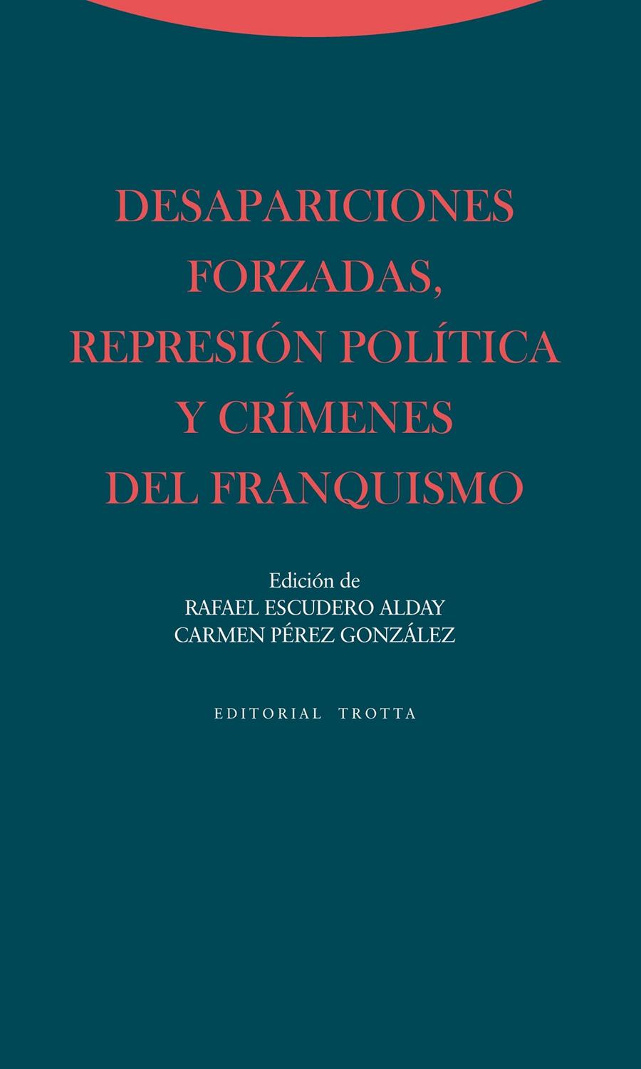 DESAPARICIONES FORZADAS, REPRESIÓN POLÍTICA Y CRÍMENES DEL FRANQUISMO | 9788498794564 | ESCUDERO ALDAY, RAFAEL/PÉREZ GONZÁLEZ, CARMEN | Galatea Llibres | Librería online de Reus, Tarragona | Comprar libros en catalán y castellano online