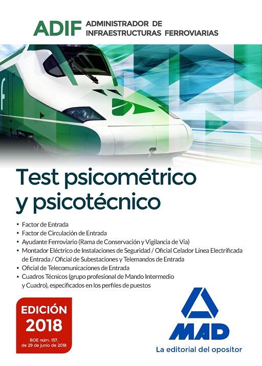 TEST PSICOMÉTRICO Y PSICOTÉCNICO. ADMINISTRADOR DE INFRAESTRUCTURAS FERROVIARIAS (ADIF) | 9788414219607 | 7, EDITORES | Galatea Llibres | Llibreria online de Reus, Tarragona | Comprar llibres en català i castellà online