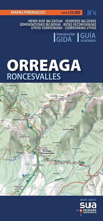 ORREAGA RONCESVALLES MAPA EXCURSIONISTA 1:25000 | 9788482168821 | ANGULO DORD, MIGUEL | Galatea Llibres | Llibreria online de Reus, Tarragona | Comprar llibres en català i castellà online