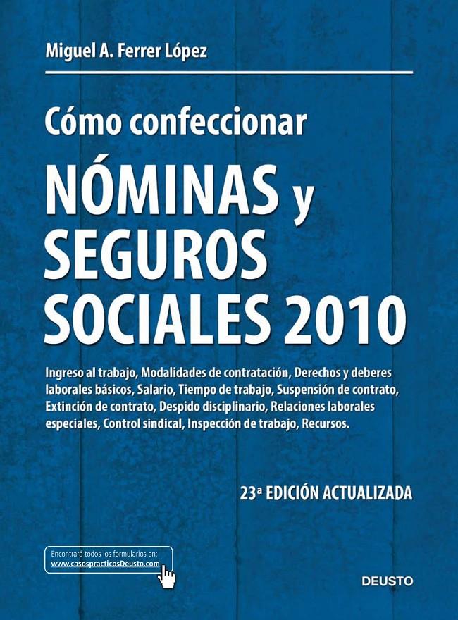 CÓMO CONFECCIONAR NÓMINAS Y SEGUROS SOCIALES 2010 | 9788423427765 | FERRER LOPEZ, MIGUEL | Galatea Llibres | Llibreria online de Reus, Tarragona | Comprar llibres en català i castellà online