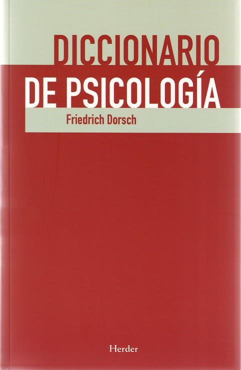 DICCIONARIO DE PSICOLOGIA | 9788425425745 | DORSCH, FRIEDRICH | Galatea Llibres | Librería online de Reus, Tarragona | Comprar libros en catalán y castellano online