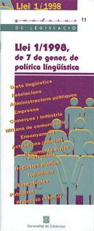 LLEI 1/1998, DE 7 DE GENER DE POLITICA LINGÜISTICA | 9788439344308 | Galatea Llibres | Llibreria online de Reus, Tarragona | Comprar llibres en català i castellà online