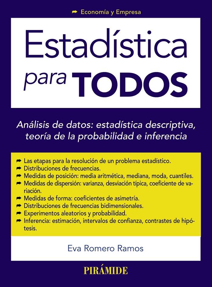 ESTADÍSTICA PARA TODOS | 9788436833263 | ROMERO RAMOS, EVA | Galatea Llibres | Llibreria online de Reus, Tarragona | Comprar llibres en català i castellà online