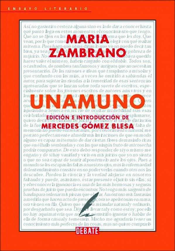 UNAMUNO | 9788483069707 | ZAMBRANO, MARIA | Galatea Llibres | Llibreria online de Reus, Tarragona | Comprar llibres en català i castellà online