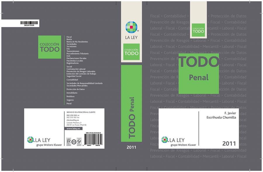 TODO PENAL 2011 | 9788481268430 | ESCRIHUELA CHUMILLA, FRANCISCO JAVIER | Galatea Llibres | Llibreria online de Reus, Tarragona | Comprar llibres en català i castellà online